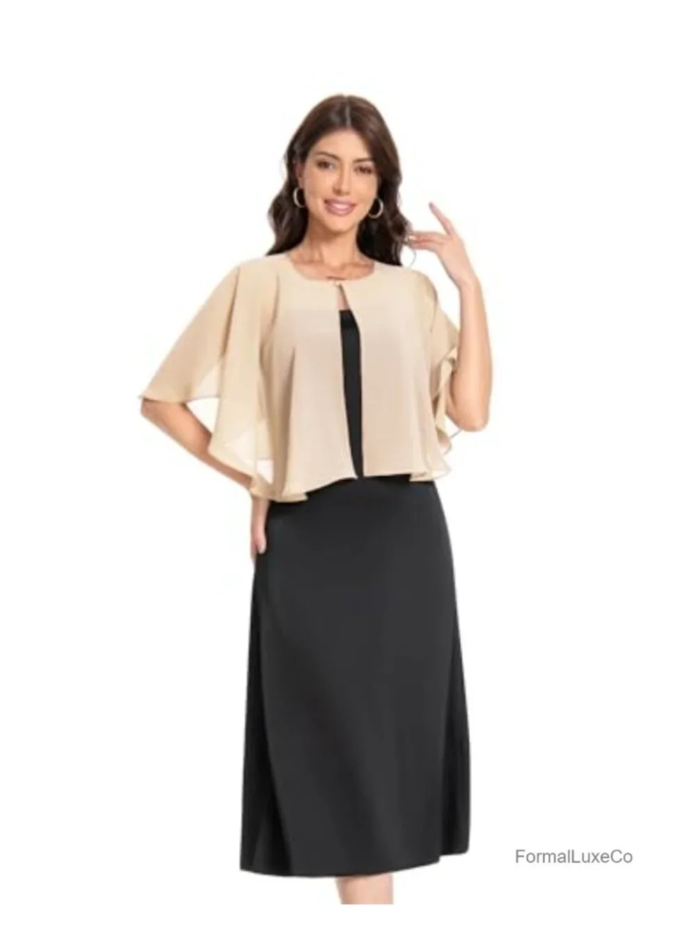 Chiffon Capelet Shawl Wrap Wedding Cover Up One Size